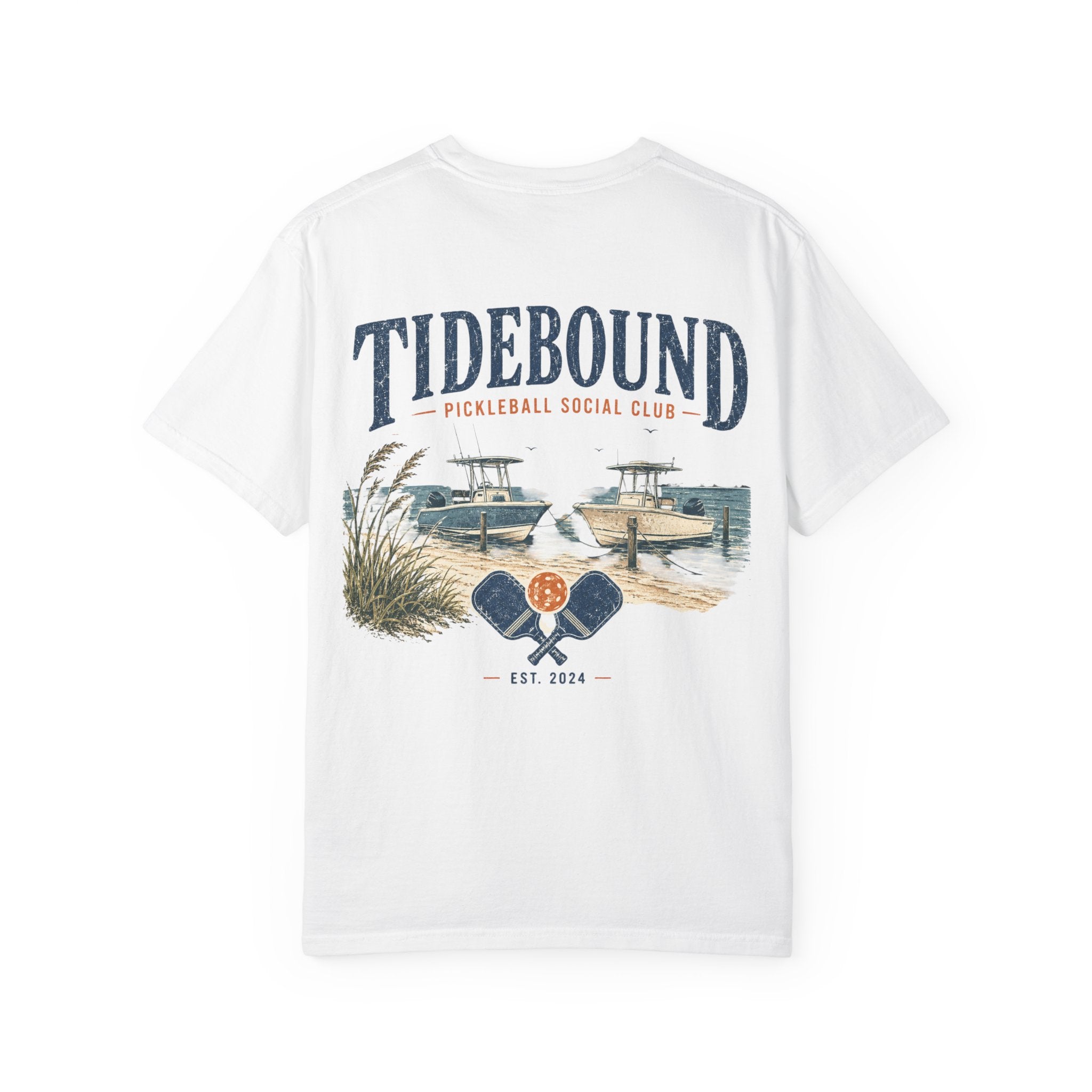 Tidebound Pickleball Club Tee — Coastal Boat & Paddles Graphic T-Shirt