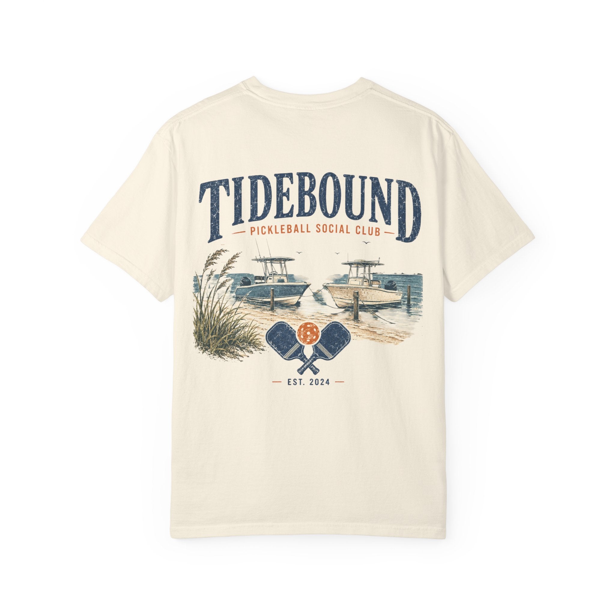 Tidebound Pickleball Club Tee — Coastal Boat & Paddles Graphic T-Shirt