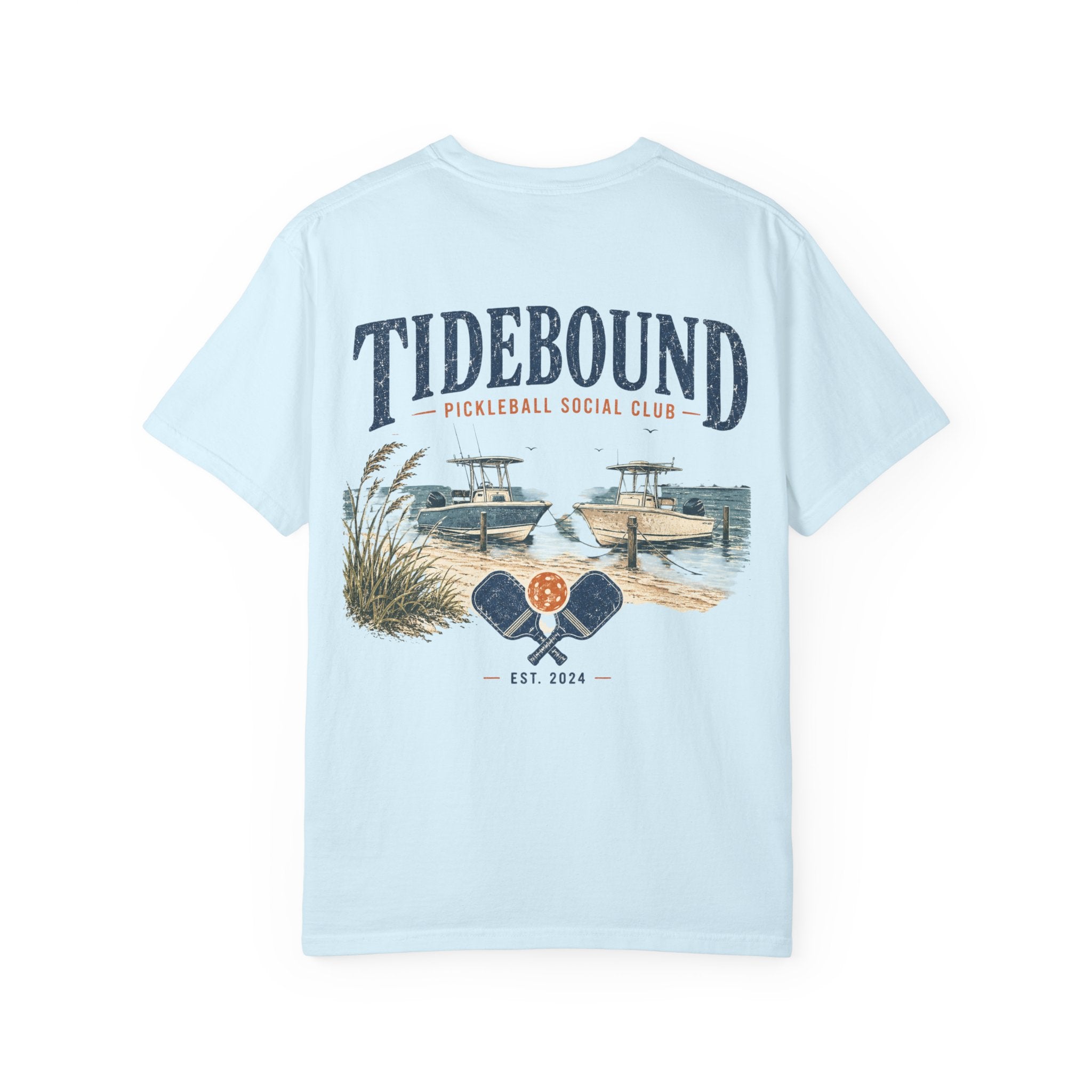 Tidebound Pickleball Club Tee — Coastal Boat & Paddles Graphic T-Shirt